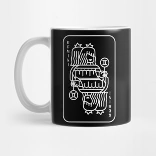 Gemini Zodiac horoscope line art playing card style Mug